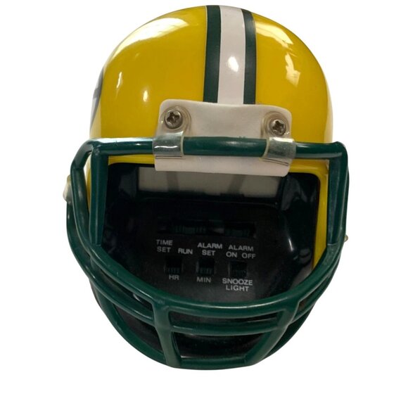 NFL Green Bay Packers Helmet Alarm Clock Battery Operated Miniature AAA Batterie - Picture 3 of 6